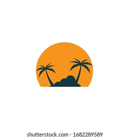 Ilustración vectorial del logotipo de árbol de palma