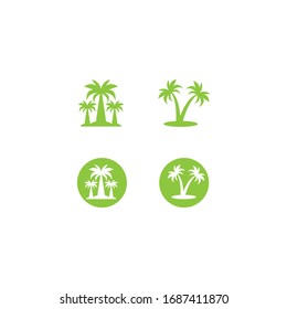 Palm tree summer logo template vector