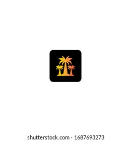 Palm tree summer logo template vector