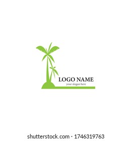 Palm tree summer logo template vector