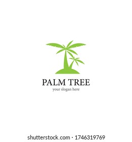 Palm tree summer logo template vector