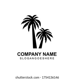 Palm tree summer logo template vector illustration