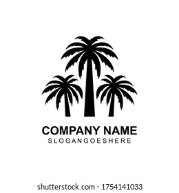 Palm tree summer logo template vector illustration