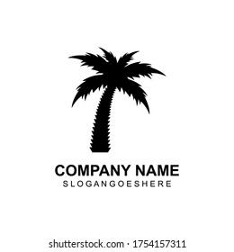 Plantilla de logotipo de verano de árbol de palma ilustración vectorial