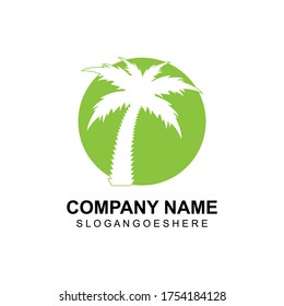 Palm tree summer logo template vector illustration