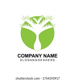 Plantilla de logotipo de verano de árbol de palma ilustración vectorial