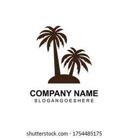 Palm tree summer logo template vector illustration