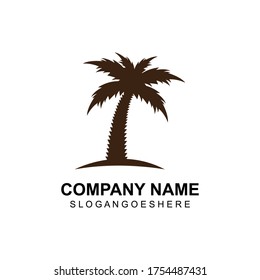 Palm tree summer logo template vector illustration