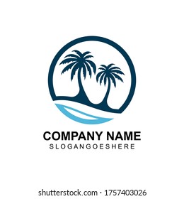 Kokosnuss-Sommerlogo-Vorlage Vektorgrafik