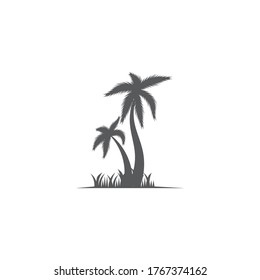 Palm tree summer logo template vector illustration