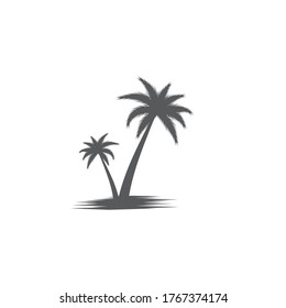 Plantilla de logotipo de verano de árbol de palma ilustración vectorial