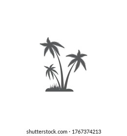 Plantilla de logotipo de verano de árbol de palma ilustración vectorial