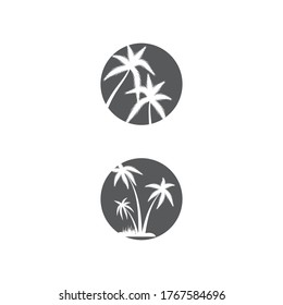 Palm tree summer logo template vector illustration