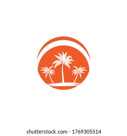 Palm tree summer logo template vector illustration