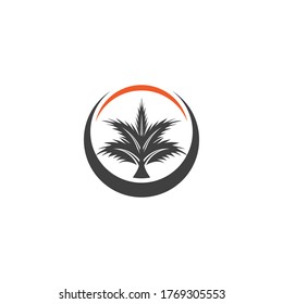 Palm-Baum-Sommerlogo-Vorlage, Vektorgrafik