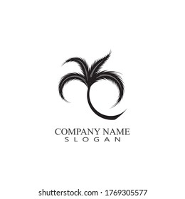 Palm tree summer logo template vector illustration