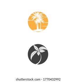 Palm tree summer logo template vector illustration