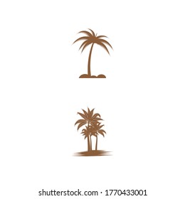 Plantilla de logotipo de verano de árbol de palma ilustración vectorial
