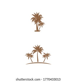 Palm tree summer logo template vector illustration