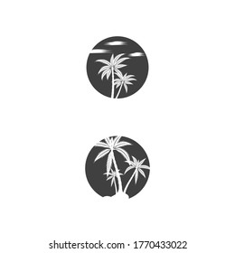 Palm tree summer logo template vector illustration