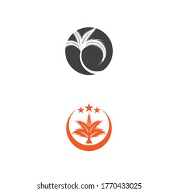 Palm-Baum-Sommerlogo-Vorlage, Vektorgrafik