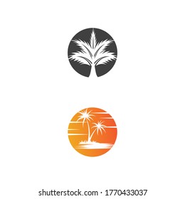 Palm tree summer logo template vector illustration
