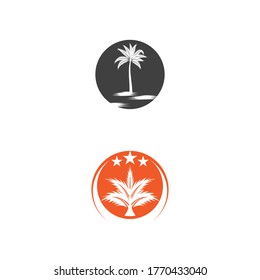 Palm tree summer logo template vector illustration