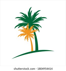 Palm tree summer logo template vector illustration