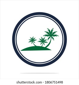 Palm tree summer logo template vector illustration