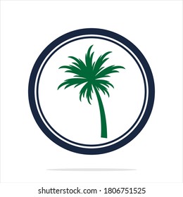 Palm tree summer logo template vector illustration