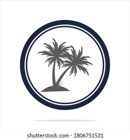 Palm tree summer logo template vector illustration