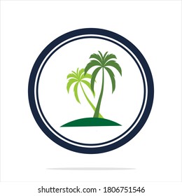 Palm tree summer logo template vector illustration