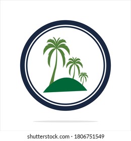 Plantilla de logotipo de verano de árbol de palma ilustración vectorial