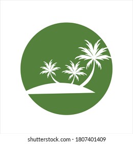 Palm tree summer logo template vector illustration