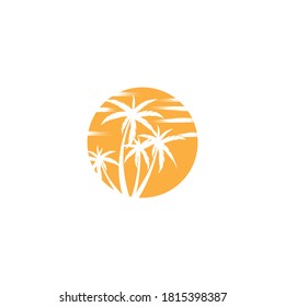 Palm tree summer logo template vector illustration