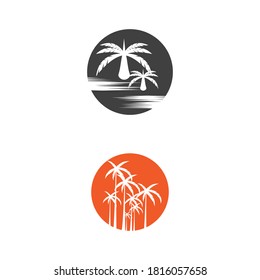 Palm-Baum-Sommerlogo-Vorlage, Vektorgrafik