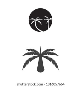 Plantilla de logotipo de verano de árbol de palma ilustración vectorial