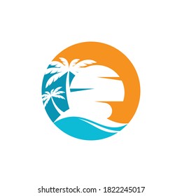 Palm tree summer logo template vector illustration