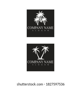 Palm tree summer logo template vector illustration