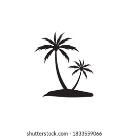 Palm tree summer logo template vector illustration