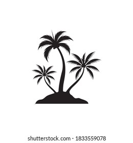 Palm tree summer logo template vector illustration