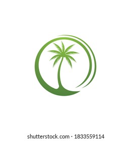 Palm-Baum-Sommerlogo-Vorlage, Vektorgrafik