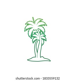 Palm tree summer logo template vector illustration