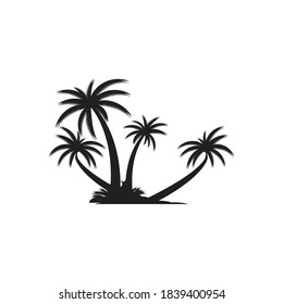 Plantilla de logotipo de verano de árbol de palma ilustración vectorial