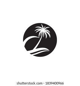 Plantilla de logotipo de verano de árbol de palma ilustración vectorial
