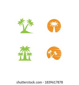 Palm-Baum-Sommerlogo-Vorlage, Vektorgrafik
