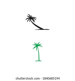 Palm-Baum-Sommerlogo-Vorlage, Vektorgrafik