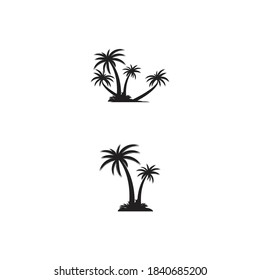 Palm tree summer logo template vector illustration