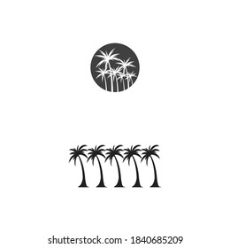 Palm tree summer logo template vector illustration