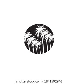 Palm tree summer logo template vector illustration